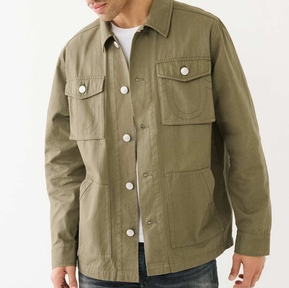 True Religion Military Green Jacket Size Small NWT - Picture 3 of 12